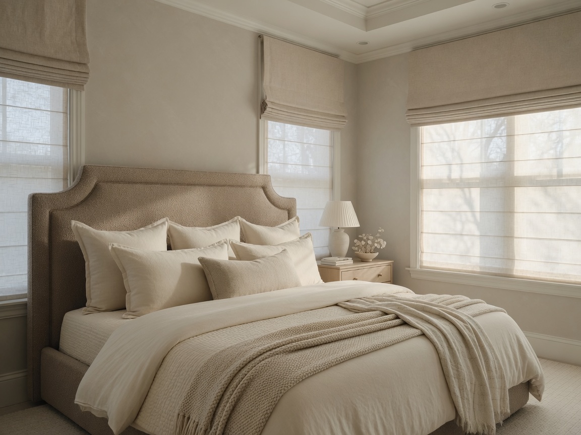 Whole window planning: layered hard and soft treatments in a Frisco home