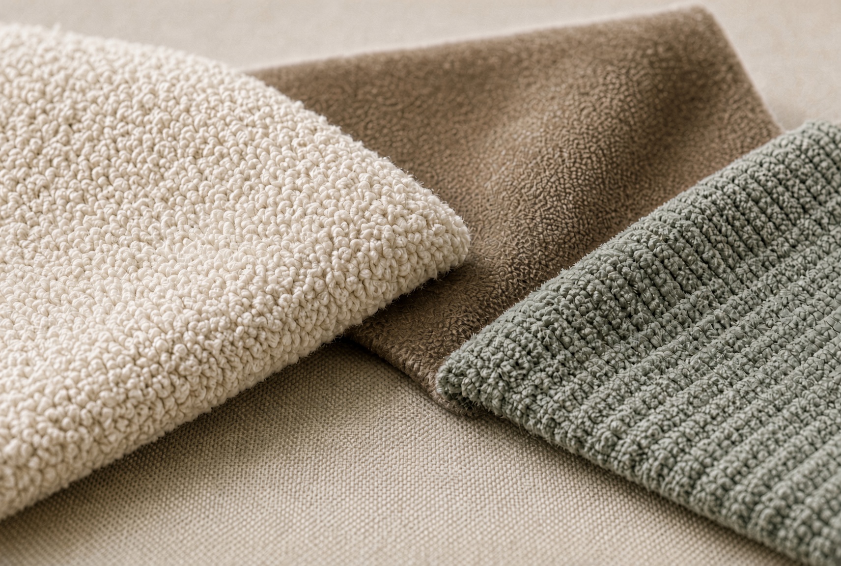 Bouclé and velvet textures for headboards and seating